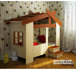 Кровать-домик, детская кроватка-дом, замок с горкой для девочки и мальчика
